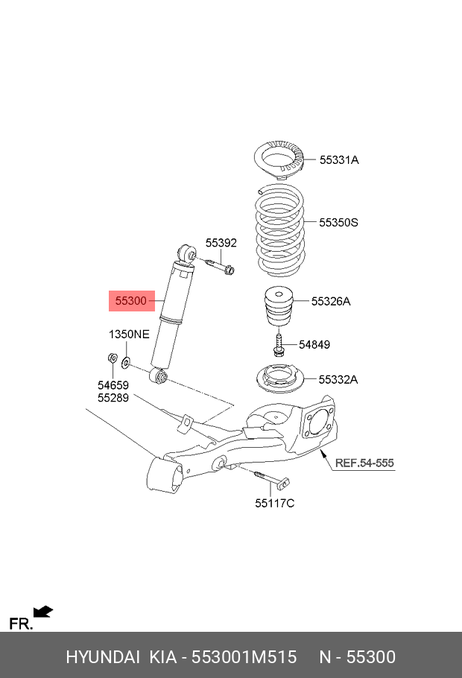 фото Hyundai/Kia 553001M515 Амортизатор задний | прав | Hyundai/Kia 553001M515 Амортизатор задний | прав |