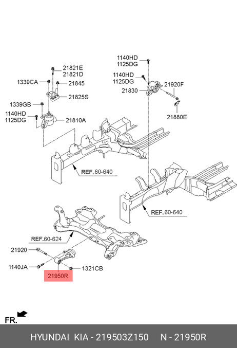 фото Hyundai/Kia 219503Z150 Подушка двигателя передняя Hyundai/Kia 219503Z150 Подушка двигателя передняя