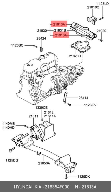 фото Hyundai/Kia 218354F000 Подушка кпп ( сайлентблок ) Hyundai/Kia 218354F000 Подушка кпп ( сайлентблок )