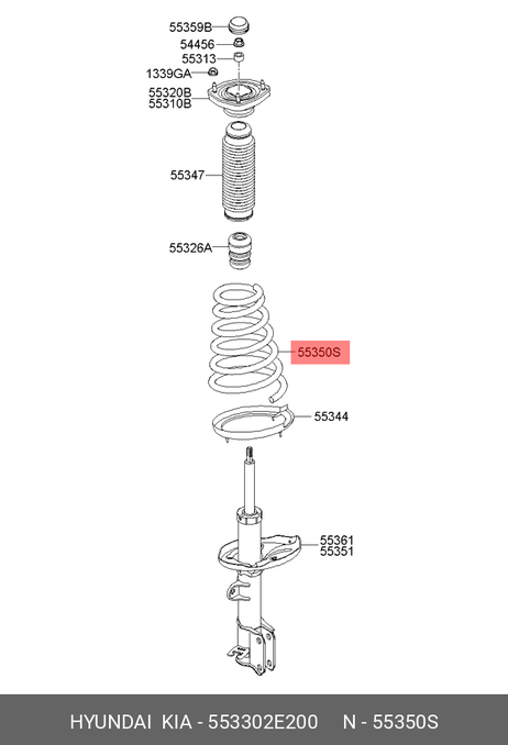 фото Hyundai/Kia 553302E200 Пружина подвески Hyundai/Kia 553302E200 Пружина подвески