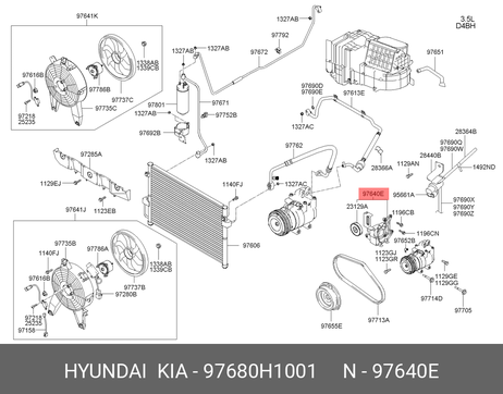 фото Hyundai/Kia 97680H1001 Ролик натяжной ремня кондиционера Hyundai/Kia 97680H1001 Ролик натяжной ремня кондиционера