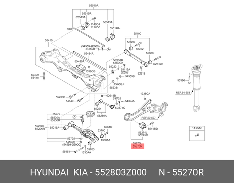 фото Hyundai/Kia 552803Z000 Рычаг задний продольный правый Hyundai/Kia 552803Z000 Рычаг задний продольный правый