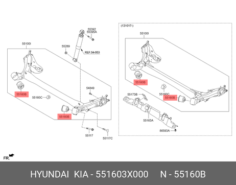 фото Hyundai/Kia 55160-3X000 Сайлентблок балки | зад | Hyundai/Kia 55160-3X000 Сайлентблок балки | зад |