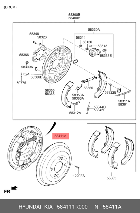 фото Hyundai/Kia 584111R000 Тормозной барабан Hyundai/Kia 584111R000 Тормозной барабан