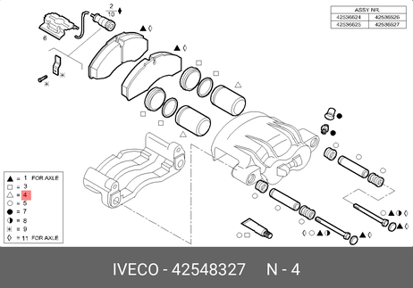 фото Iveco 42548327 Ремкомплект тормозного суппорта (поршень) daily Iveco 42548327 Ремкомплект тормозного суппорта (поршень) daily