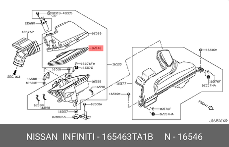 фото Nissan 16546-3TA1B Фильтр воздушный Nissan 16546-3TA1B Фильтр воздушный