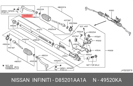 фото Nissan D85201AA1A Наконечник рулевой Nissan D85201AA1A Наконечник рулевой
