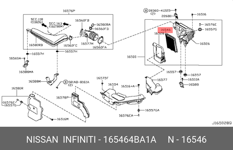 фото Nissan 16546-4BA1A Фильтр воздушный Nissan 16546-4BA1A Фильтр воздушный