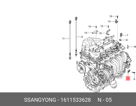 фото Ssangyong 1611533628 Датчик детонации Ssangyong 1611533628 Датчик детонации