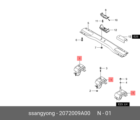 фото Ssangyong 2072009A00 Подушка двигателя правая Ssangyong 2072009A00 Подушка двигателя правая