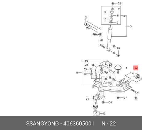 фото Ssangyong 4063605001 Сайлентблок нижнего рычага задний Ssangyong 4063605001 Сайлентблок нижнего рычага задний
