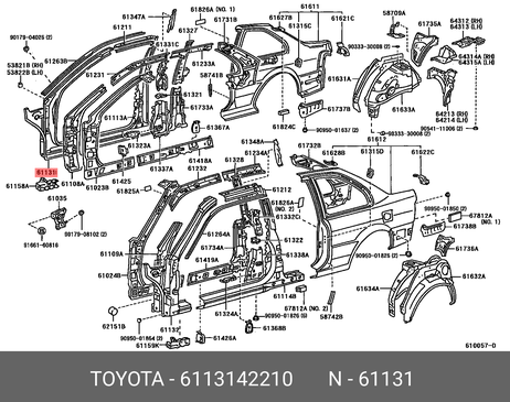 фото Toyota 61131-42210 Стойка Toyota 61131-42210 Стойка
