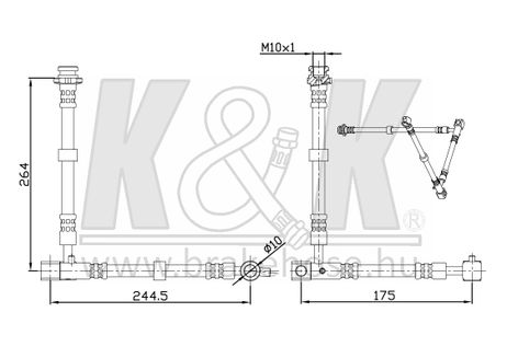 фото K&K FT0394 Шланг тормозной K&K FT0394 Шланг тормозной