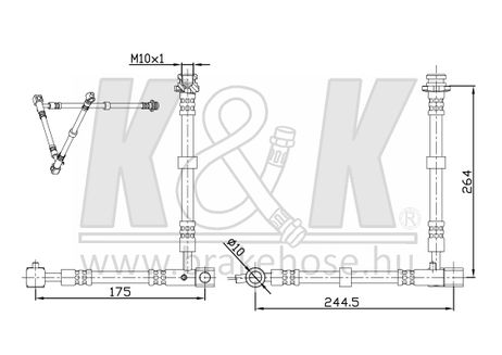 фото K&K FT0395 Шланг тормозной K&K FT0395 Шланг тормозной
