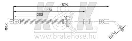 фото K&K FT1108 Шланг тормозной K&K FT1108 Шланг тормозной