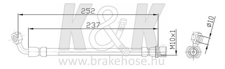 фото K&K FT1434 Шланг тормозной K&K FT1434 Шланг тормозной