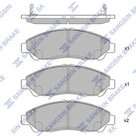 Sangsin SP1452 Колодки тормозные передние
