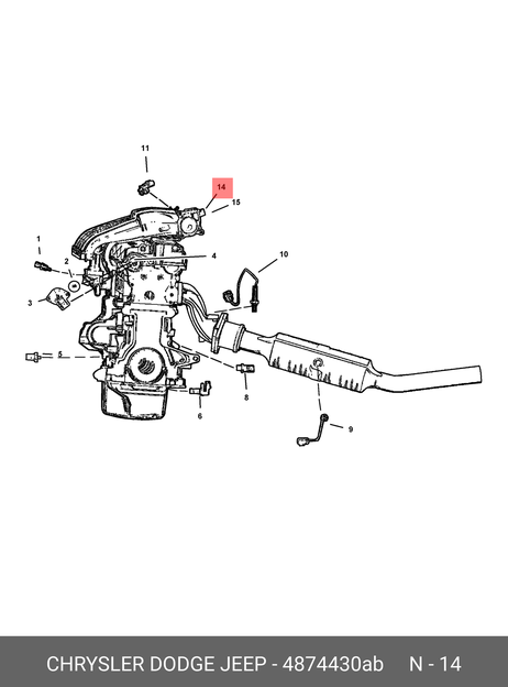 фото Chrysler 04874430AB Датчик положения дросельной заслонки Chrysler 04874430AB Датчик положения дросельной заслонки
