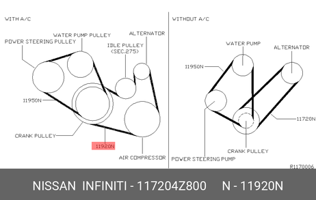 фото Nissan 11720-4Z800 Ремень приводной Nissan 11720-4Z800 Ремень приводной