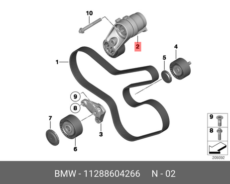 фото BMW 11288604266 Ролик натяжной приводного ремня BMW 11288604266 Ролик натяжной приводного ремня