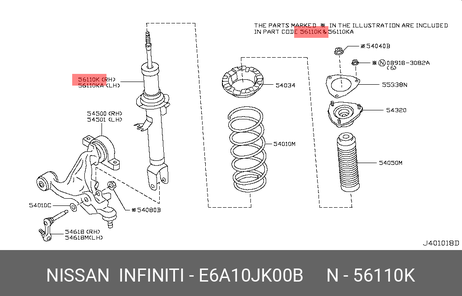 фото Nissan E6A10-JK00B Амортизатор передний правый Nissan E6A10-JK00B Амортизатор передний правый