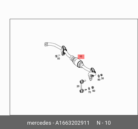 фото Mercedes A 166 320 29 11 Стабилизатор Mercedes A 166 320 29 11 Стабилизатор