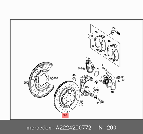 фото Mercedes A 222 420 07 72 Диск тормозной Mercedes A 222 420 07 72 Диск тормозной