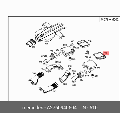 фото Mercedes A 276 094 05 04 Фильтр воздушный Mercedes A 276 094 05 04 Фильтр воздушный