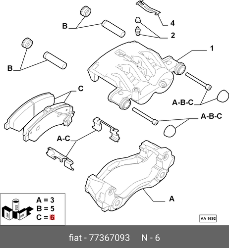 фото Fiat/Alfa/Lancia 77367093 Колодки тормозные передние, с акс-ми | перед | Fiat/Alfa/Lancia 77367093 Колодки тормозные передние, с акс-ми | перед |