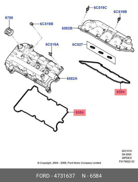 фото Ford 4731637 Прокладка крышки клапанов Ford 4731637 Прокладка крышки клапанов