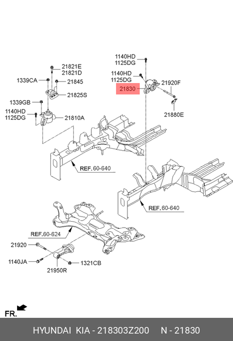 фото Hyundai/Kia 218303Z200 Подушка двигателя передняя левая Hyundai/Kia 218303Z200 Подушка двигателя передняя левая