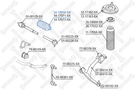 фото Stellox 14-17014-SX Пыльник рул. рейки Nissan Infiniti fx45 | лев | Stellox 14-17014-SX Пыльник рул. рейки Nissan Infiniti fx45 | лев |