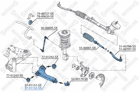 фото Stellox 57-01132-SX Рычаг п. Renault Megane III BZ0 08> | перед прав | Stellox 57-01132-SX Рычаг п. Renault Megane III BZ0 08> | перед прав |