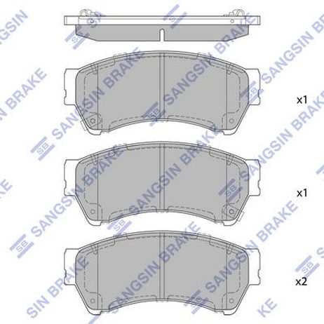 Sangsin SP1475 Колодки тормозные передние