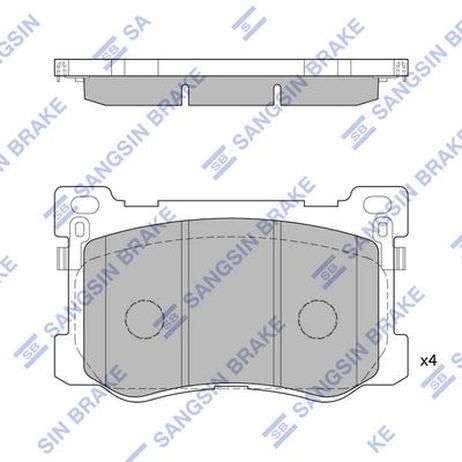 Sangsin SP1547 Колодки тормозные передние