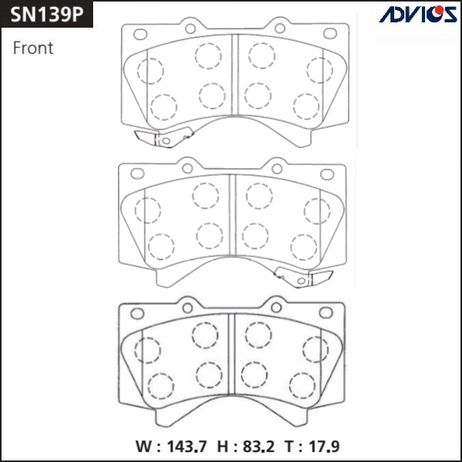 фото ADVICS SN139P Дисковые тормозные колодки ADVICS SN139P Дисковые тормозные колодки