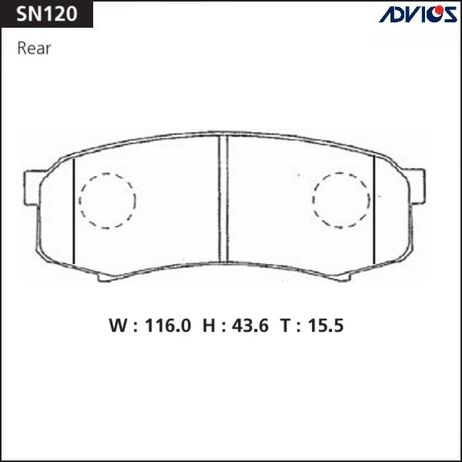 фото ADVICS SN120 Дисковые тормозные колодки ADVICS SN120 Дисковые тормозные колодки