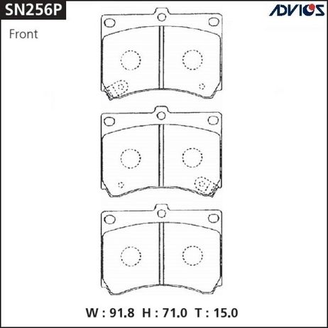 фото ADVICS SN256P Дисковые тормозные колодки ADVICS SN256P Дисковые тормозные колодки