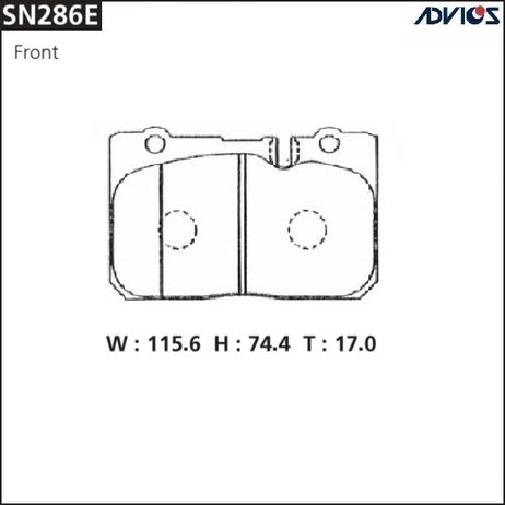 фото ADVICS SN286E Дисковые тормозные колодки ADVICS SN286E Дисковые тормозные колодки