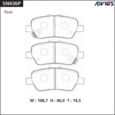 фото ADVICS SN436P Дисковые тормозные колодки ADVICS SN436P Дисковые тормозные колодки