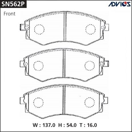 фото ADVICS SN562P Дисковые тормозные колодки ADVICS SN562P Дисковые тормозные колодки