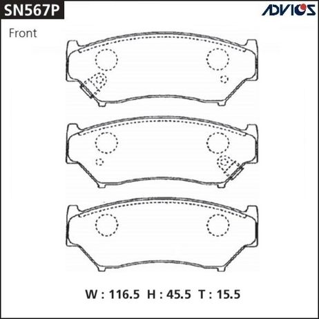 фото ADVICS SN567P Дисковые тормозные колодки ADVICS SN567P Дисковые тормозные колодки