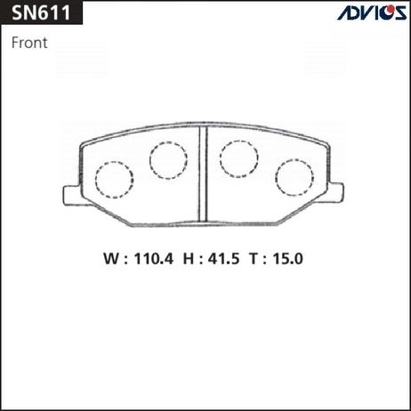 фото ADVICS SN611 Дисковые тормозные колодки ADVICS SN611 Дисковые тормозные колодки