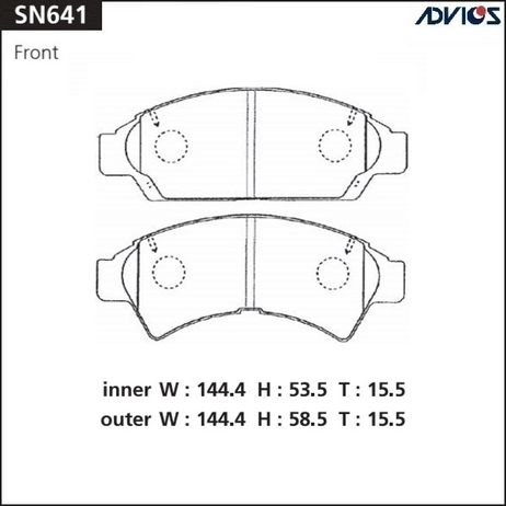 фото ADVICS SN641 Дисковые тормозные колодки ADVICS SN641 Дисковые тормозные колодки