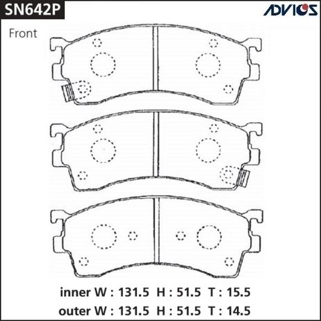 фото ADVICS SN642P Дисковые тормозные колодки ADVICS SN642P Дисковые тормозные колодки