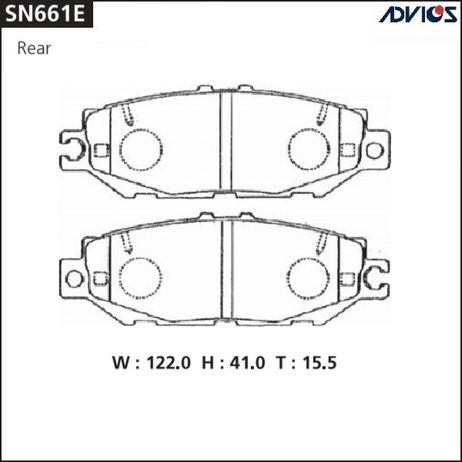 фото ADVICS SN661E Дисковые тормозные колодки ADVICS SN661E Дисковые тормозные колодки