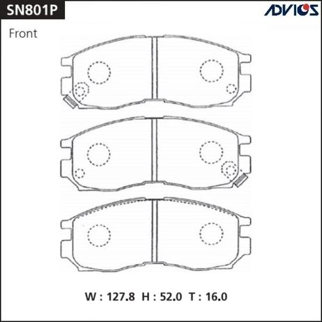 фото ADVICS SN801P Дисковые тормозные колодки ADVICS SN801P Дисковые тормозные колодки
