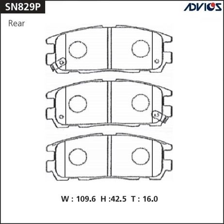 фото ADVICS SN829P Дисковые тормозные колодки ADVICS SN829P Дисковые тормозные колодки