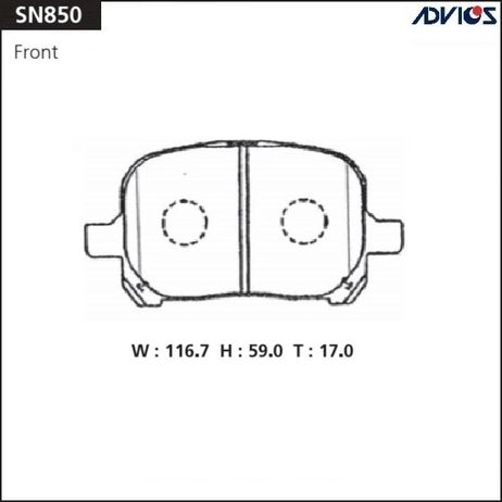 фото ADVICS SN850 Дисковые тормозные колодки ADVICS SN850 Дисковые тормозные колодки