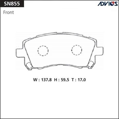 фото ADVICS SN855 Дисковые тормозные колодки ADVICS SN855 Дисковые тормозные колодки